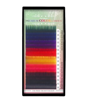Premium Rainbow wimperextensions c 0,20 12